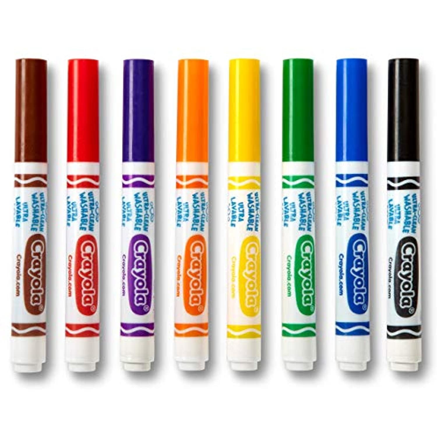 Crayola Ultra-Clean Washable Markers, Broad Point, Assorted Colors, 8 Count