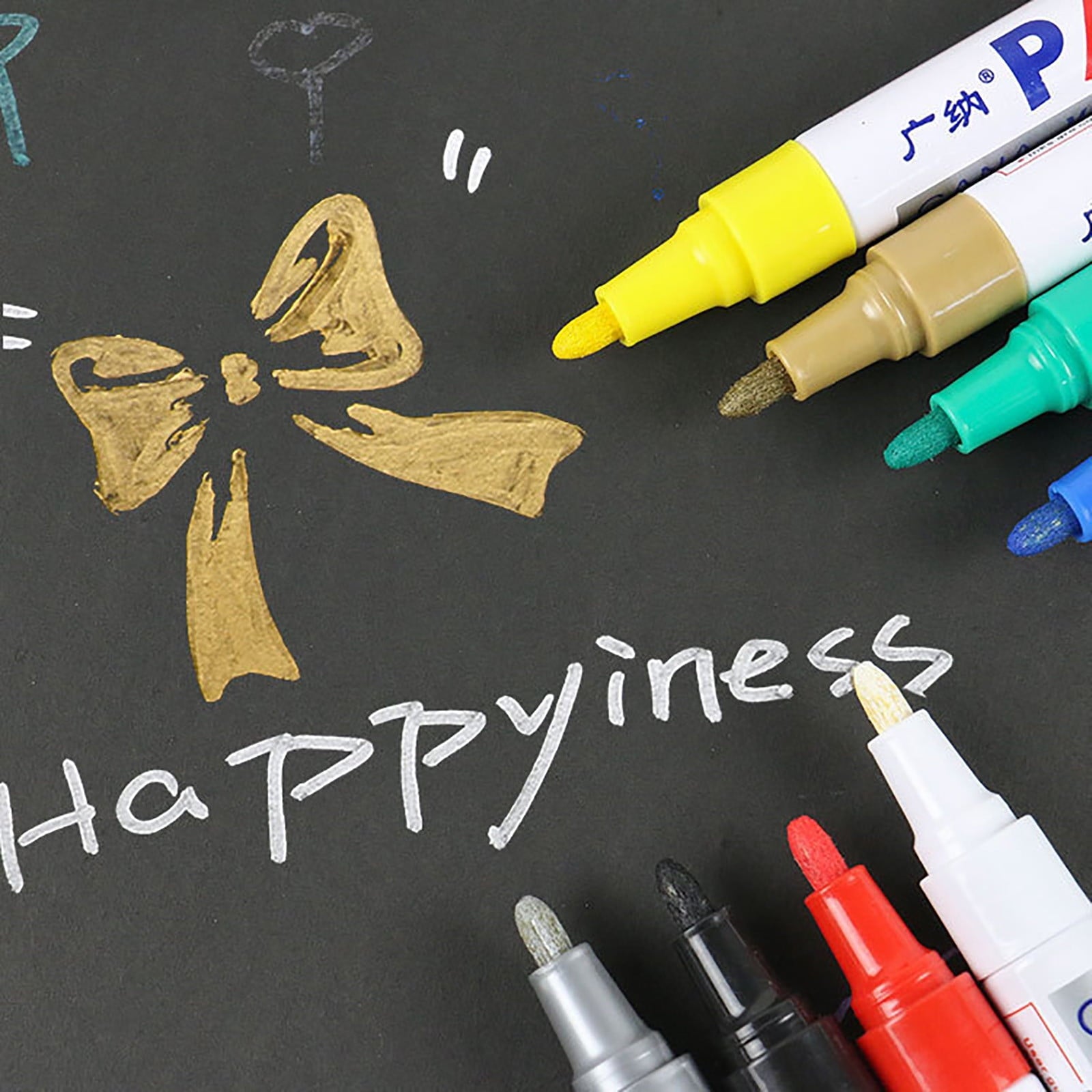 BNNG Paint Marker Pens - Permanent Oil Based Paint Markers, Medium Tip, Quick Dry and Waterproof Assorted Color Marker for Metal, Wood, Fabric, Plastic, Rock Painting, Stone, Mugs, Canvas, Glass