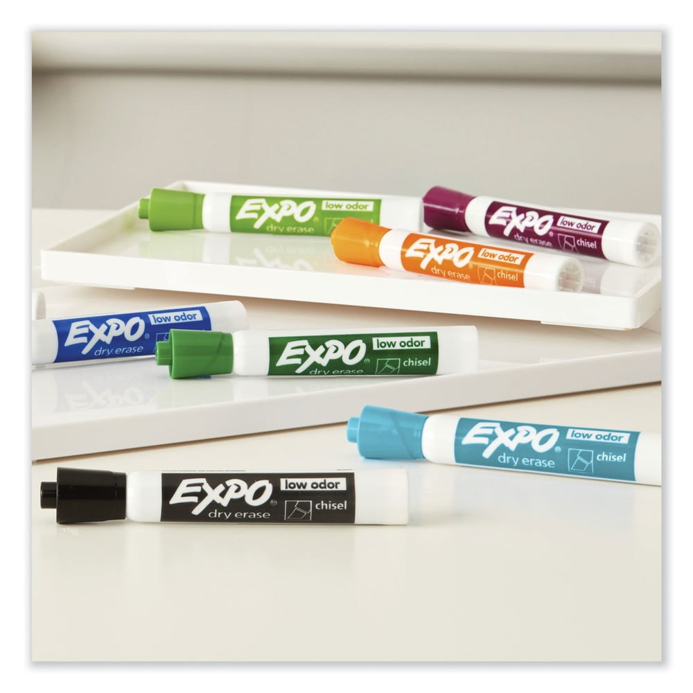 Expo Low-Odor Dry Erase Chisel Tip Markers - Chisel Marker Point Style - Assorted - 36 / Box