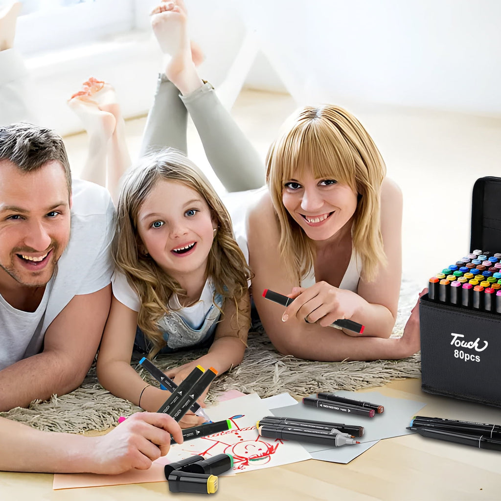 VACHAN SPORTS 80pcs alcohol markers set, double headed art markers