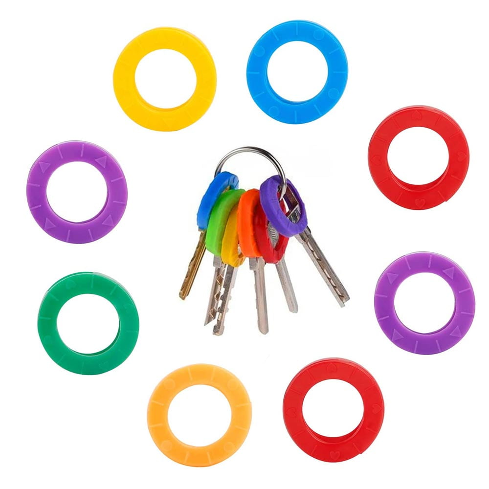 36 Key Caps Top Covers Tag Id Markers Keyring Soft Topper Rubber Assorted Colors