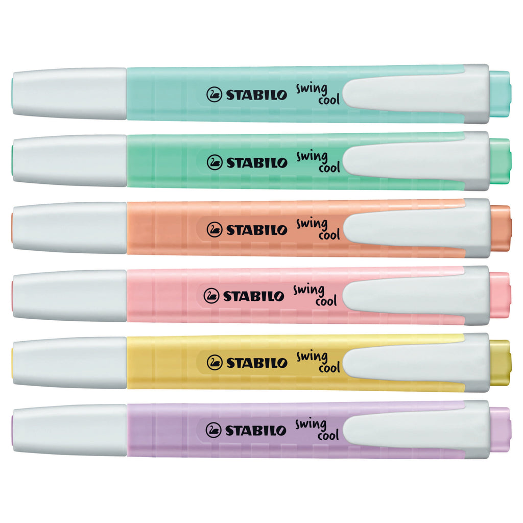 STABILO swing cool Highlighter Wallet Set, 6-Color, Pastel