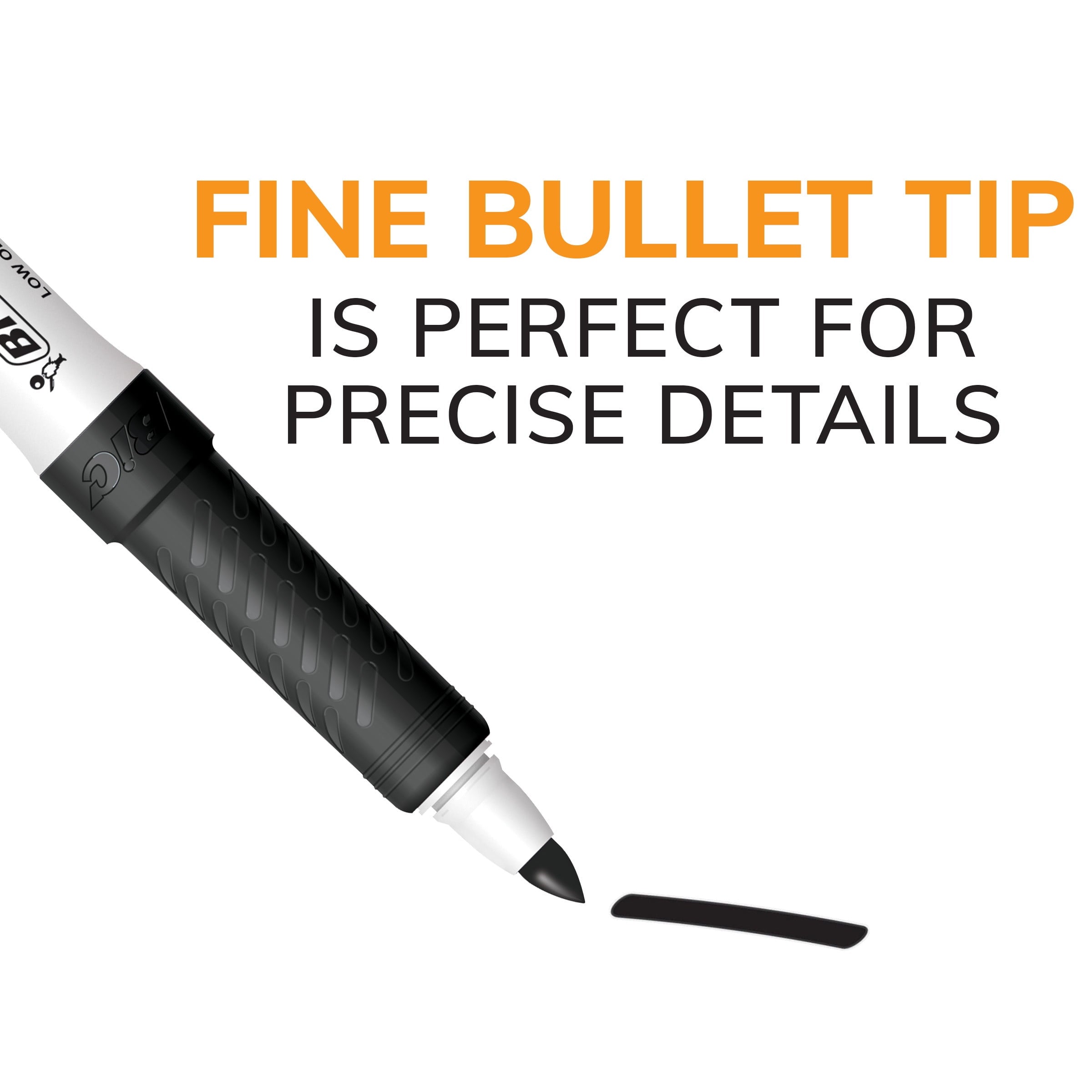 BIC Intensity Black Low Odor Dry Erase Markers, Fine Tip, 12-Count Pack