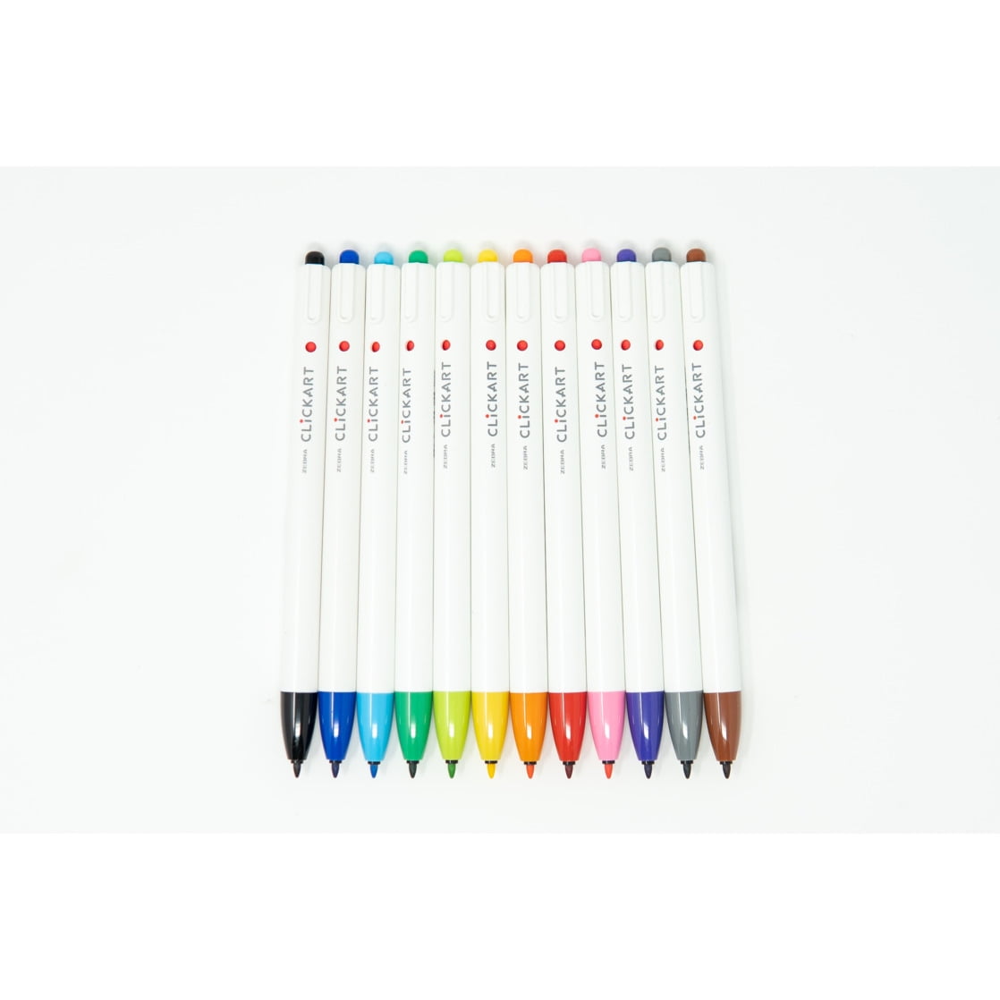 CLiCKART Retractable Marker Pen, 0.6 mm, Assorted Colors, 6pk