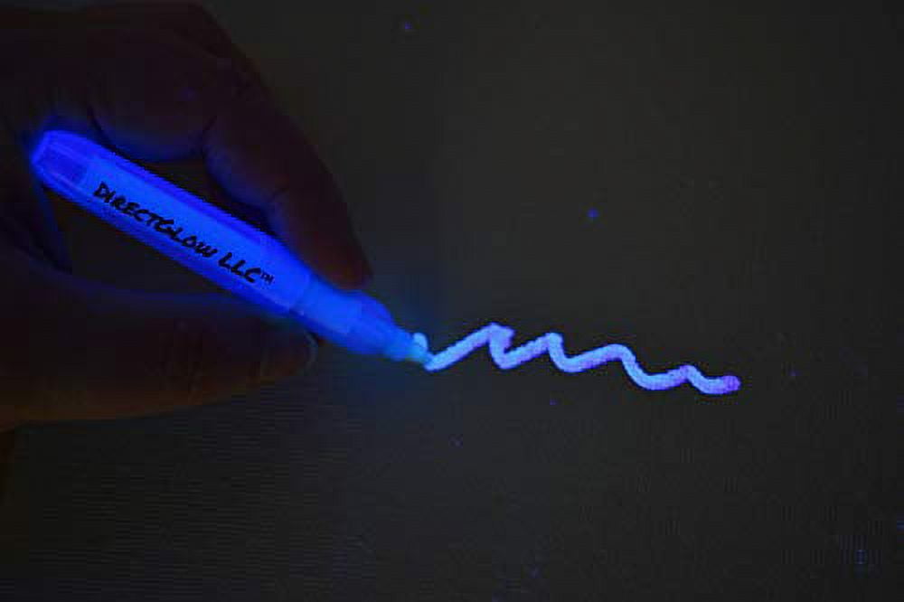 DirectGlow Set of 3 Invisible UV Blacklight Ink Marker Blue Red Yellow with UV Lights