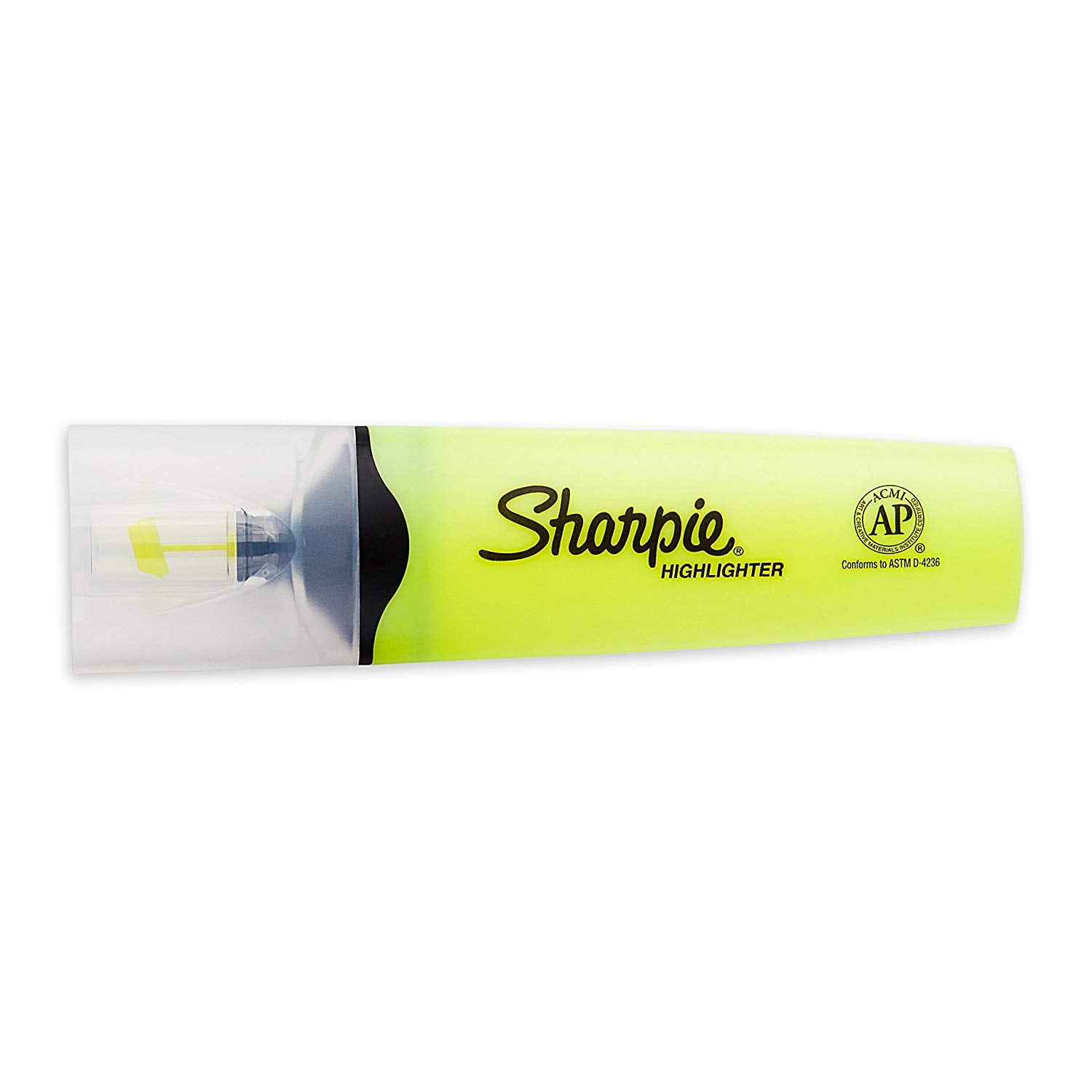 Sharpie Clear View Highlighters, Chisel Tip, Fluorescent Yellow, 3 Pack