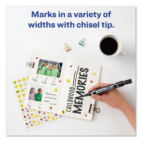Avery MARKS A LOT Large Desk-Style Permanent Marker, Broad Chisel Tip, Black, Dozen , Each