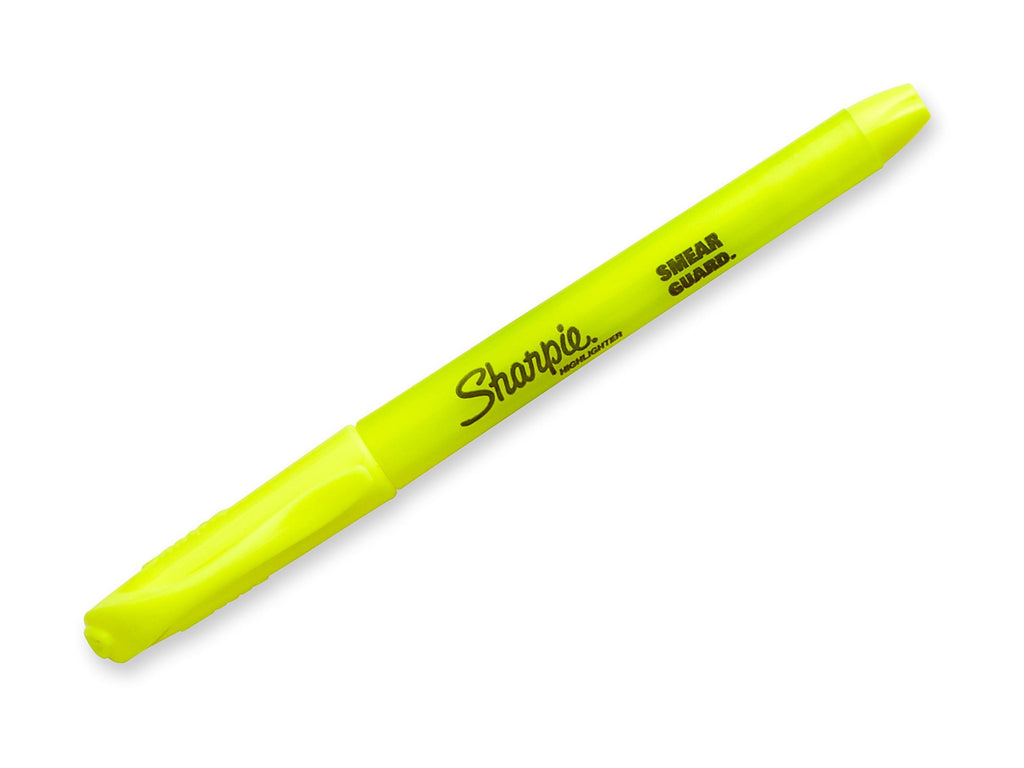 Sharpie Pocket Highlighters, Chisel Tip, Fluorescent Yellow, 4 Count