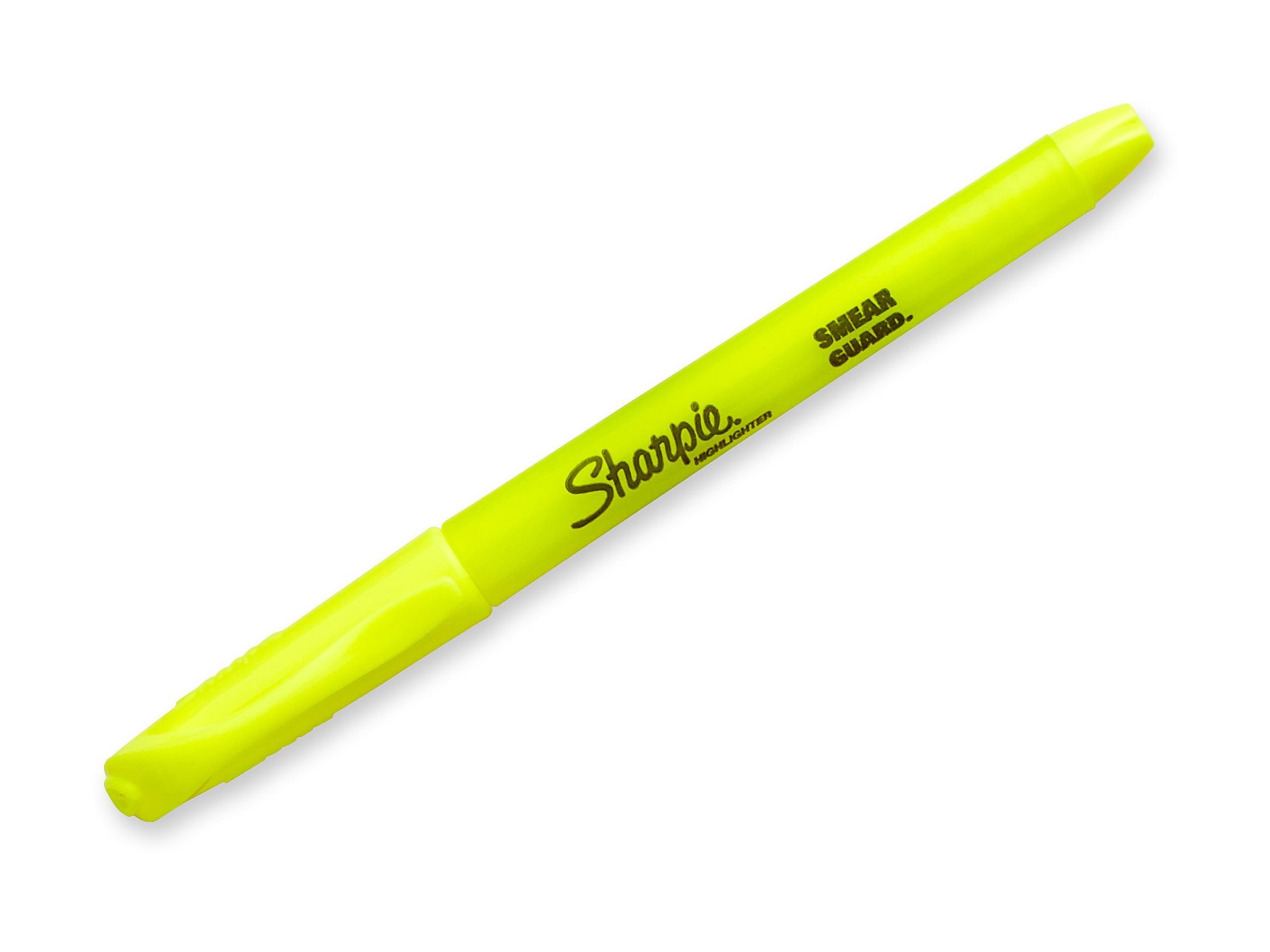 Sharpie Pocket Highlighters, Chisel Tip, Fluorescent Yellow, 4 Count