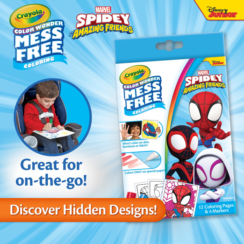 Crayola Color Wonder Spidey & His Amazing Friends Mini Box Set, Toddler Craft, Spiderman Gift for Kids, 3+