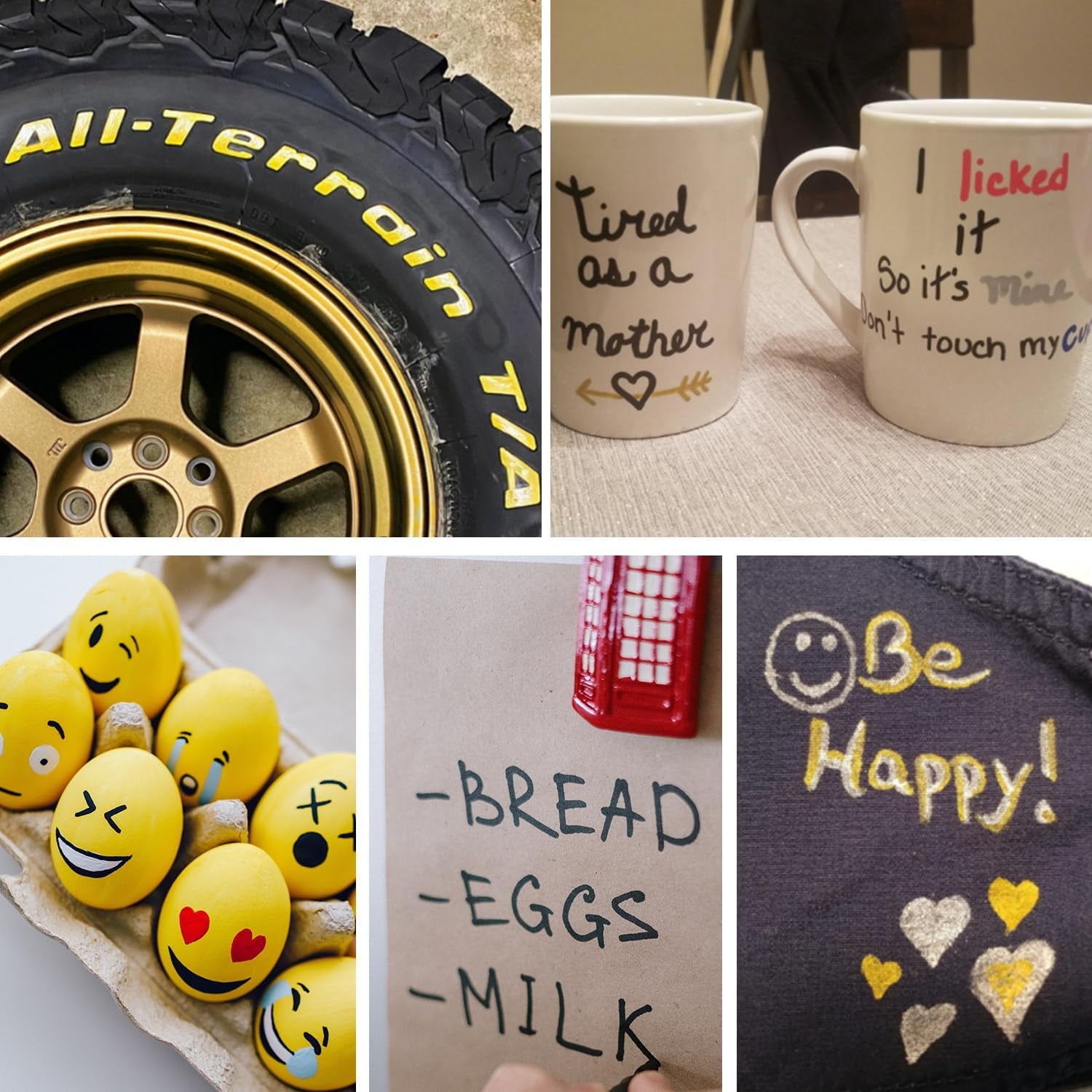 Overseas White & Black Paint Pens Paint Markers - Permanent Acrylic Markers 2 Pack, Water Based, Quick Dry, Waterproof Paint Marker Pen for Rock, Wood, Plastic, Metal, Canvas, Glass, Mugs. Medium Tip