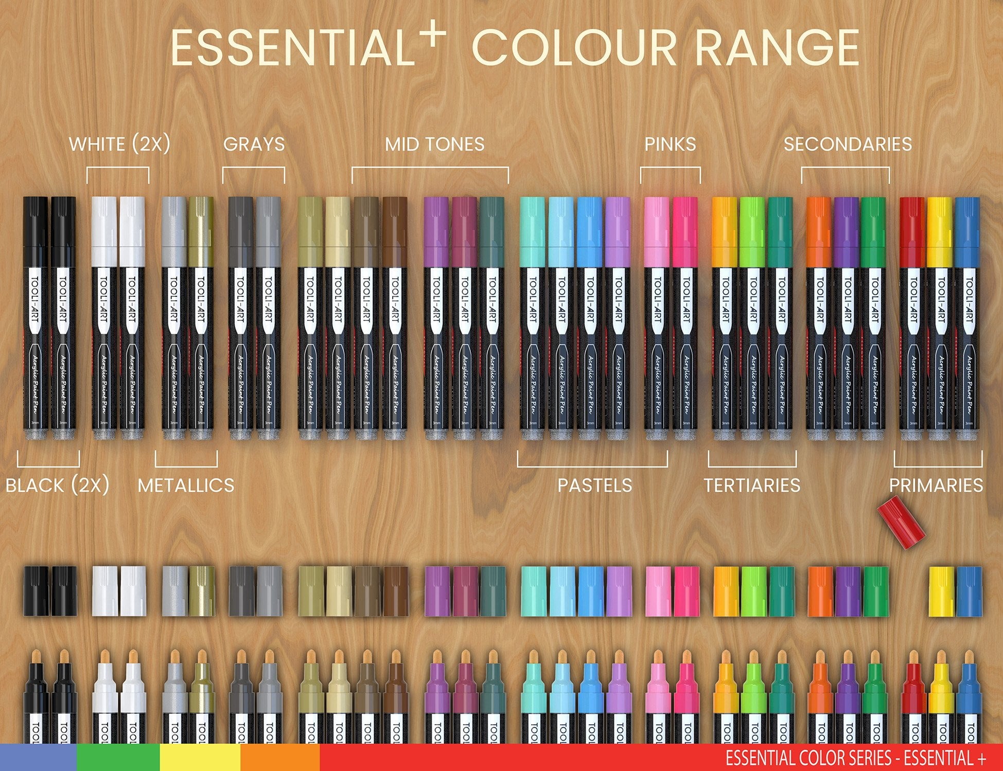 Tooli-Art Acrylic Paint Pens Assorted Multicolor Markers for Rock, Canvas, Mugs, and Most Surfaces Water-Based, Quick Drying Marker Set of 30