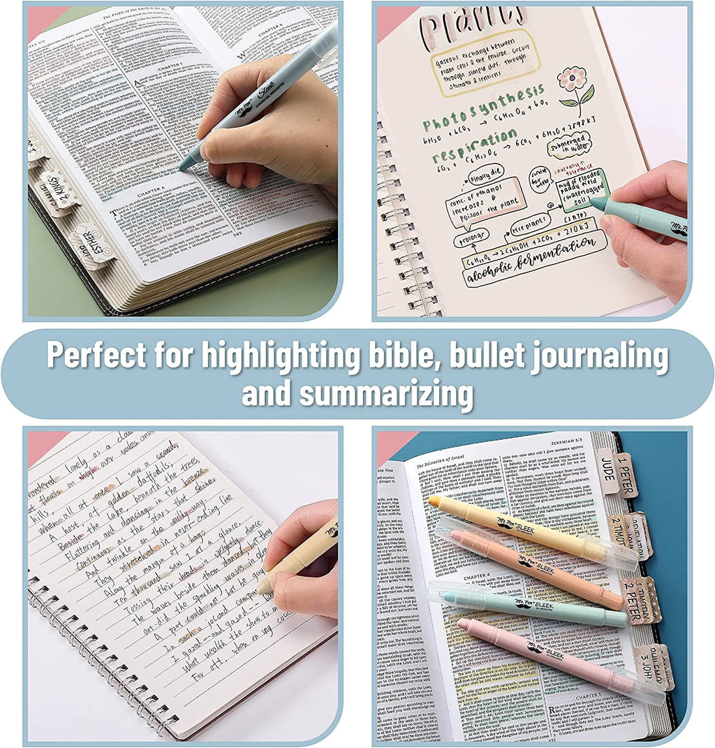 Mr. Pen- Gel Highlighter, 8 Pack, Morandi Colors, Bible Highlighters No Bleed, No Bleed Highlighters