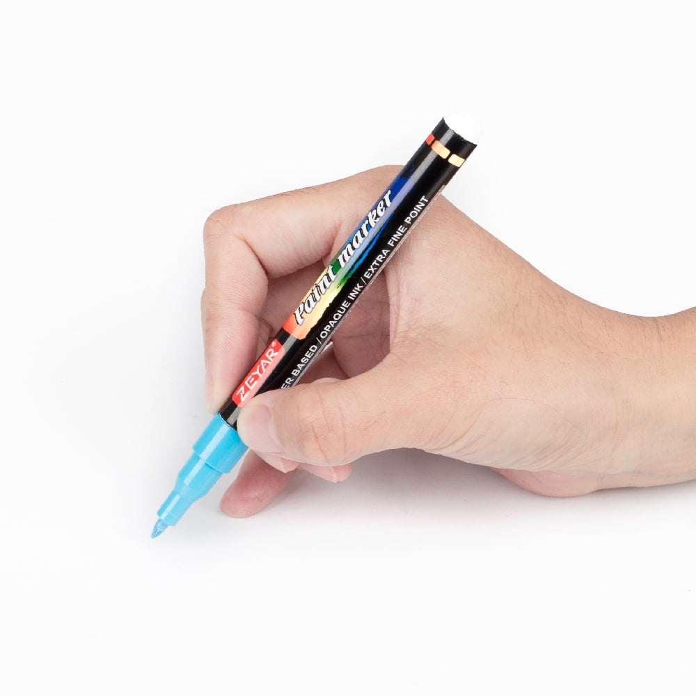 ZEYAR Premium Acrylic Paint Pen, Water Based, Extra Fine Point, 18 Colors, Odorless, Acid Free and Safe, Opaque Ink, Environmental Friendly, AP Certified