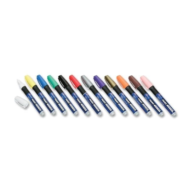 skilcraft  Marker Point Style Bullet Paint Marker, Assorted Color - 1 Dozen